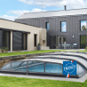 Abri de piscine sans rail ESSENTIEL Coclic Alu avec logo Origine France Garantie