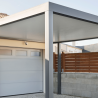 Carport ESSENTIEL Coclic Alu vue de proche devant maison et garage